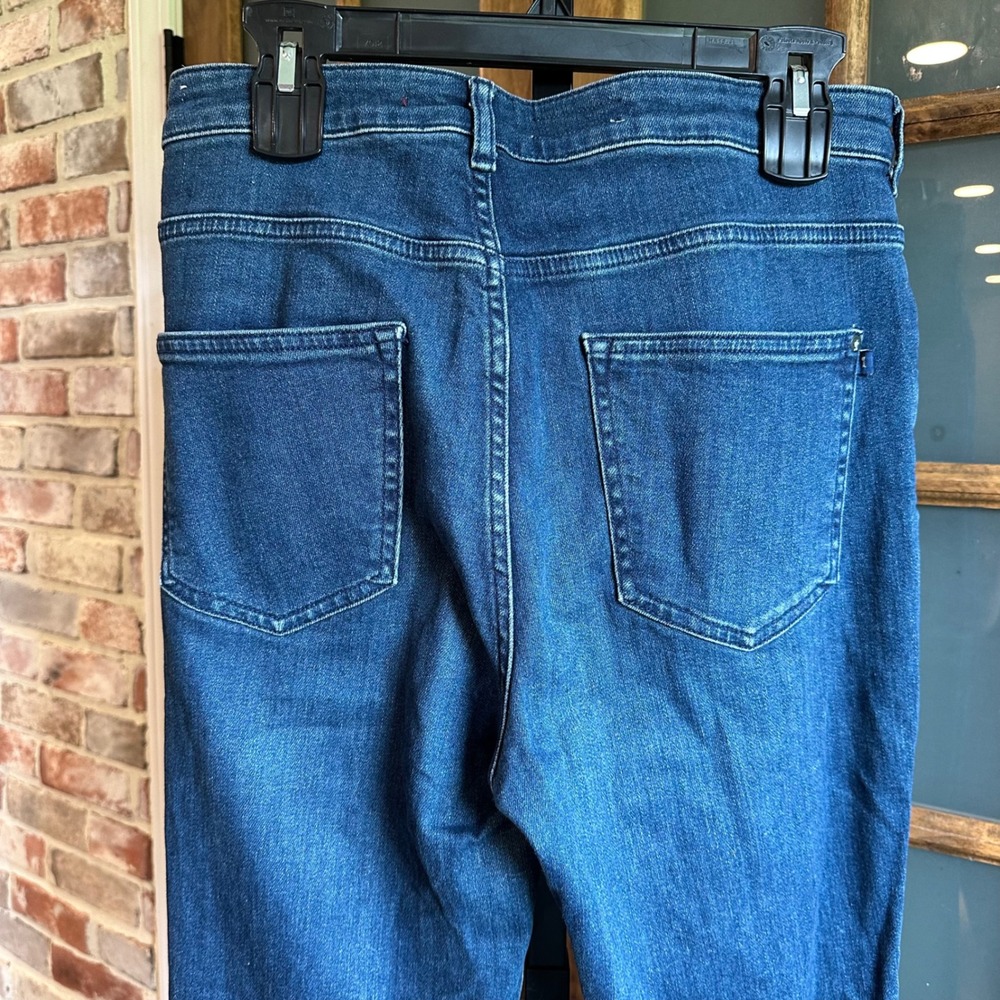 Pilcro Anthro Flare Jeans Women 30 Blue High Rise Button Fly Stretch Boho Retro - Picture 2 of 12